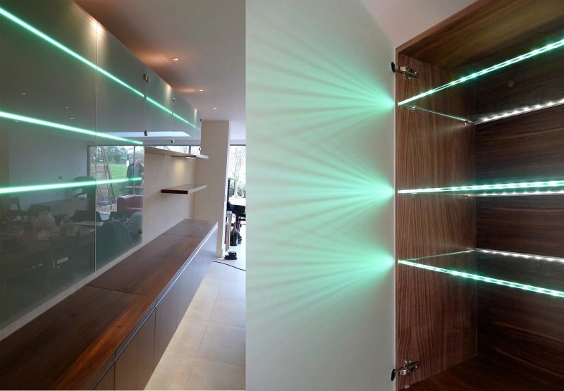 LED strip, backlighting shelves