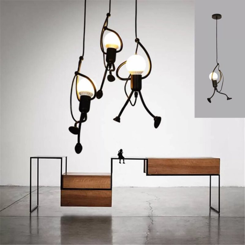 The suspended lamp is modern