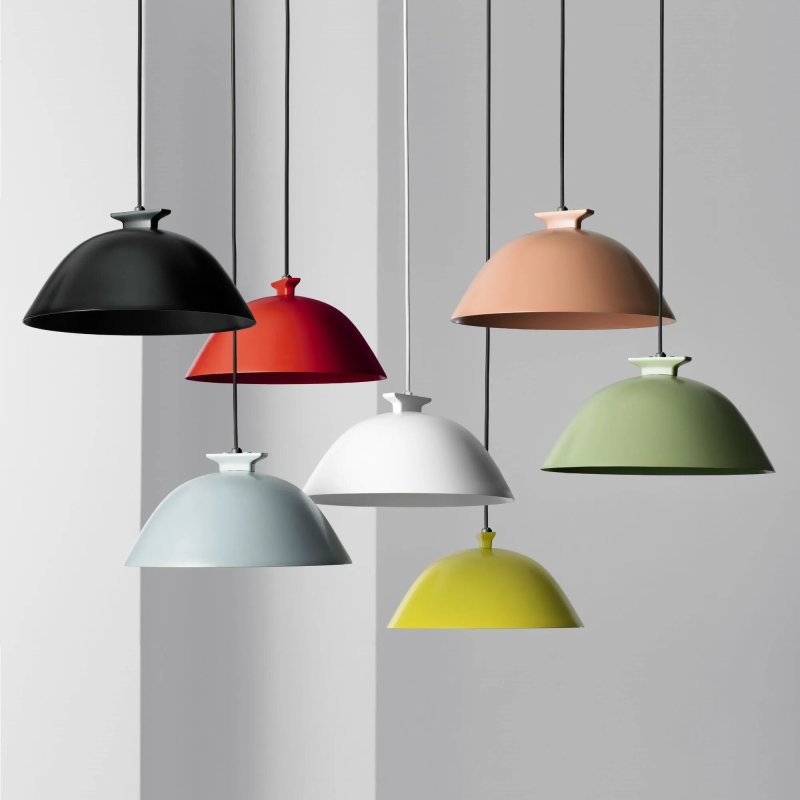 The suspended lamp is modern