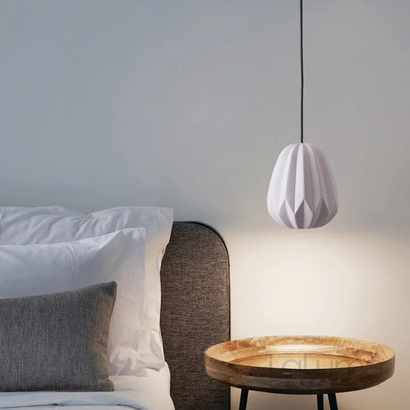 The suspended lamp is modern