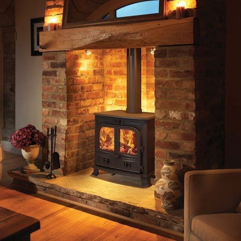 Fireplaces in the interior of a private house