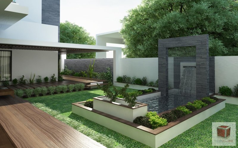 Landscaping in modern style