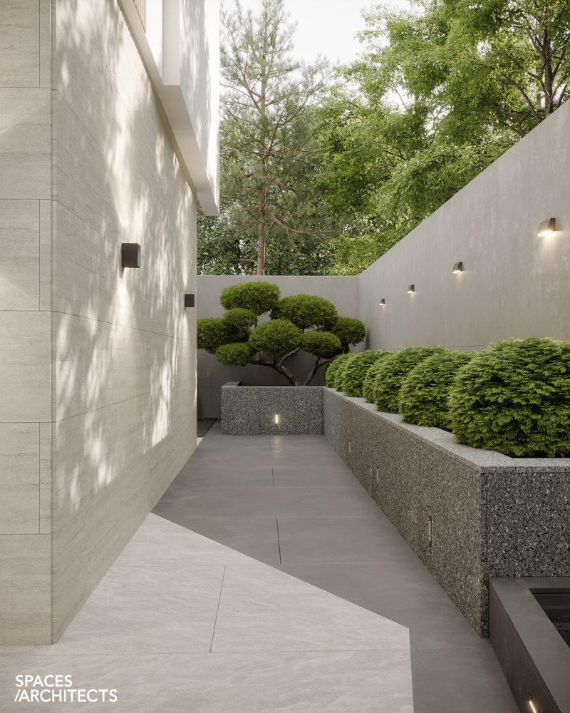 Landscaping in modern style