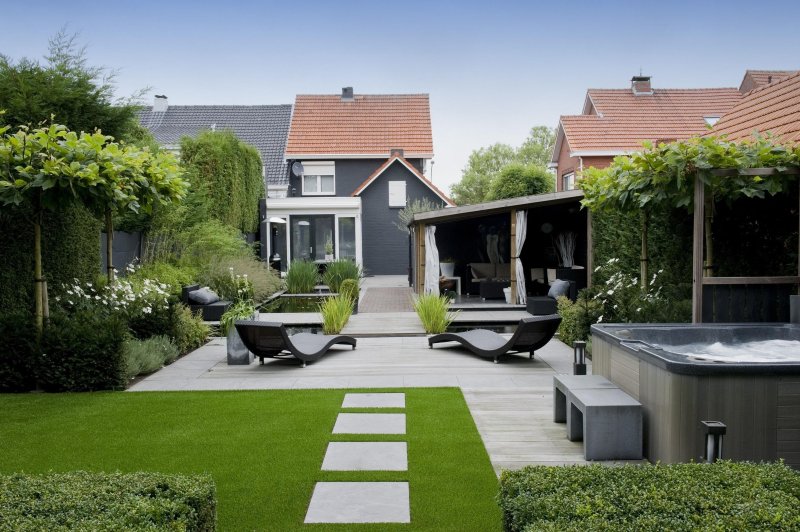 Landscaping in modern style