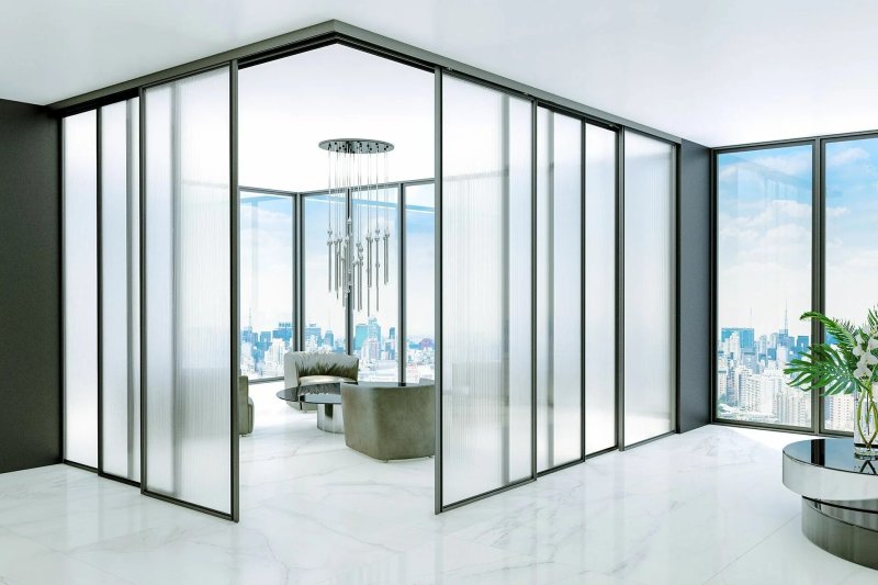 Glass interior partition