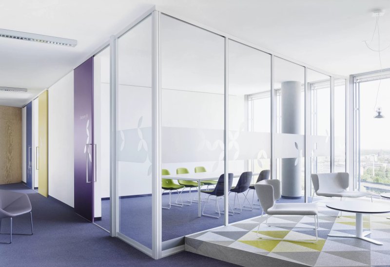 Glass office partitions