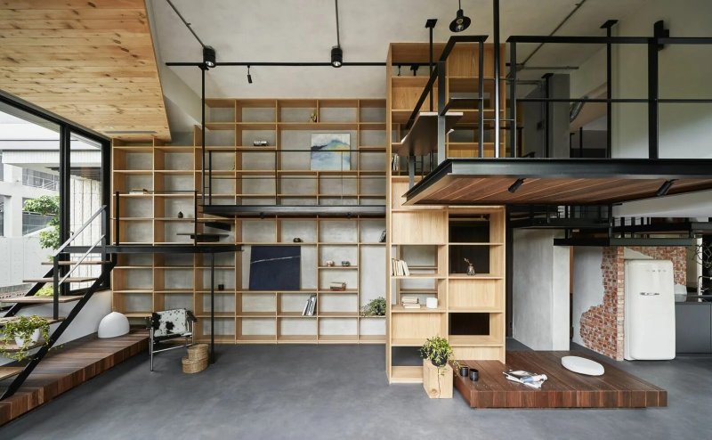 The house is two -story loft