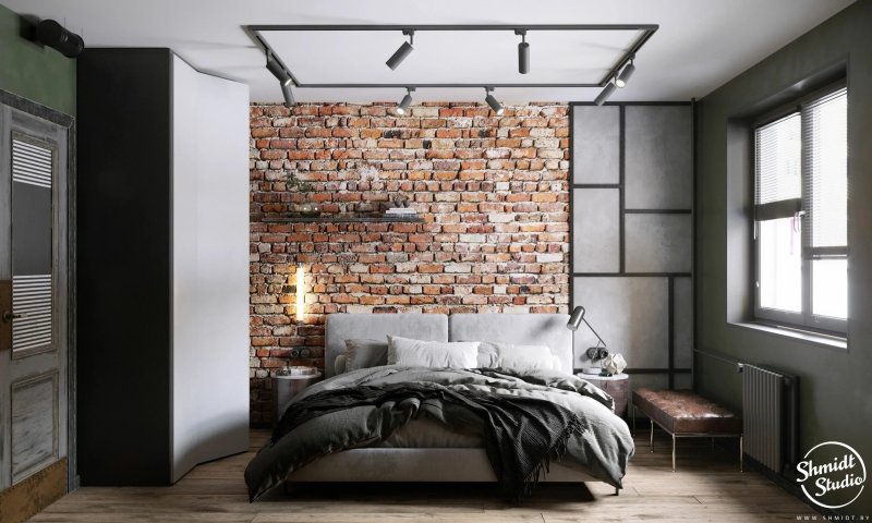 Loft style bedroom design