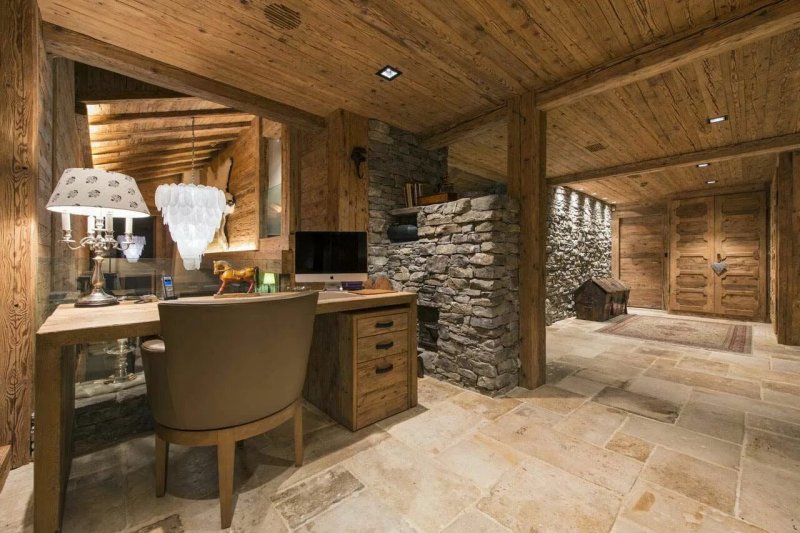 House interior in the chalet style