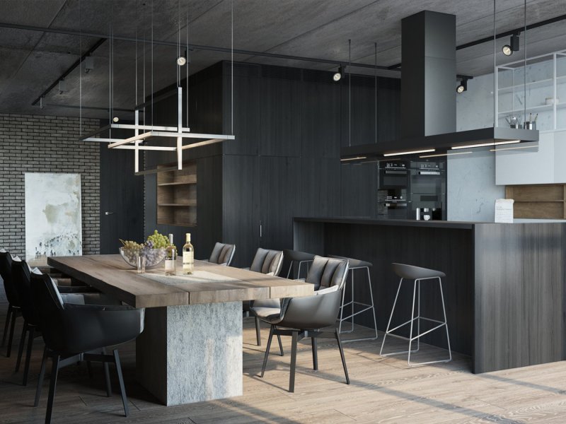 Loft style kitchen design