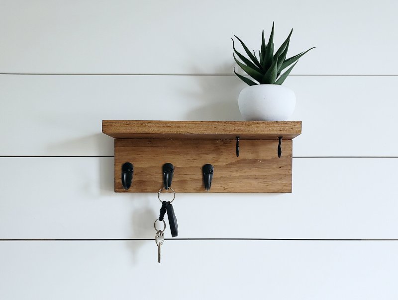 Key shelf in the hallway