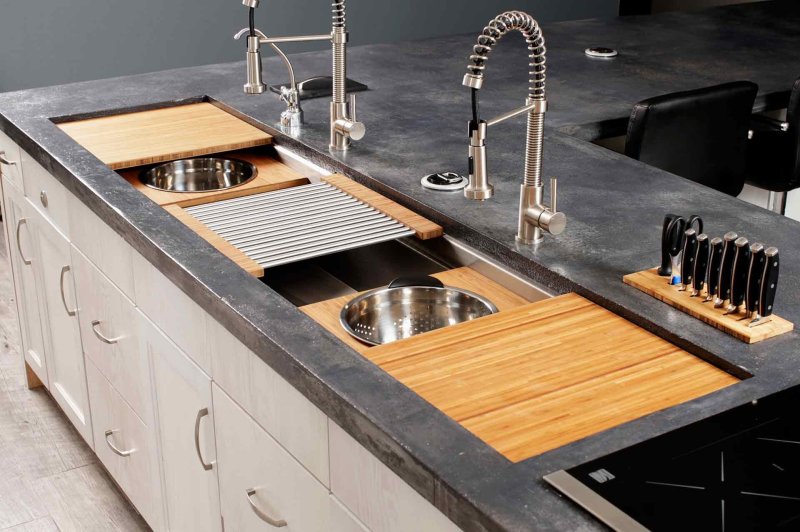 Kitchen island with a sink