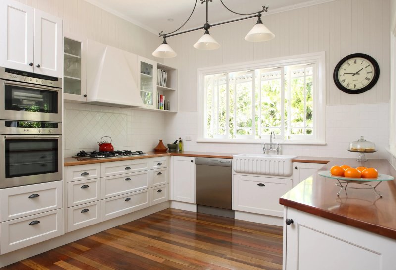 Scandinavian kitchen with a window