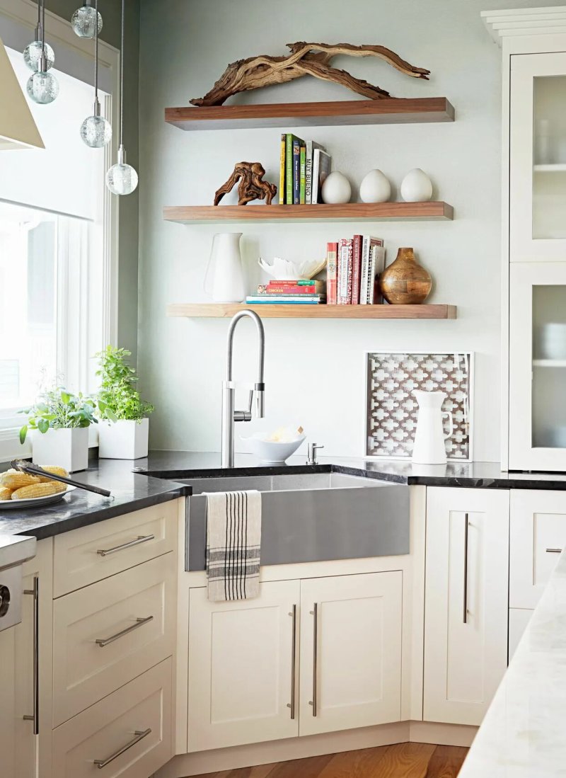 Kitchen with open shelves design