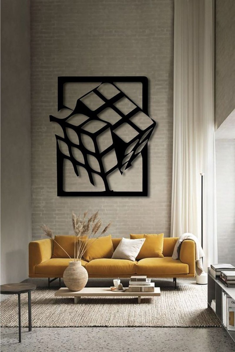 Geometric panels on the wall