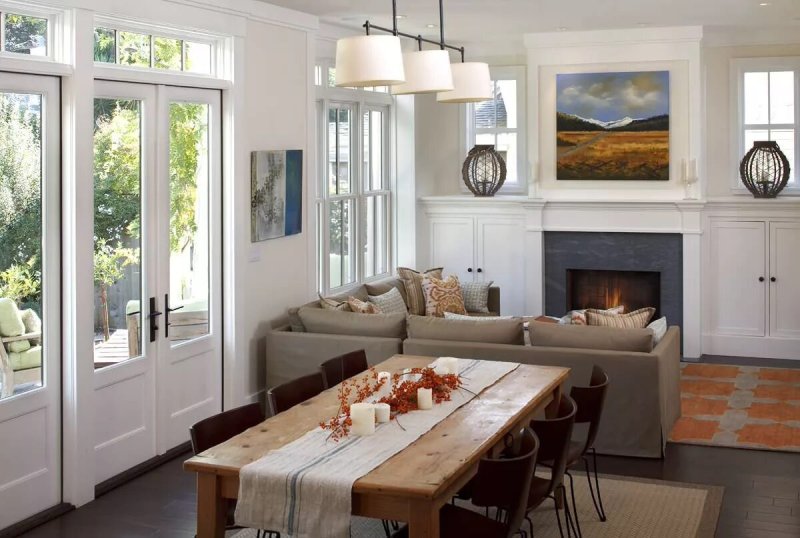 Kitchen living room in a country house