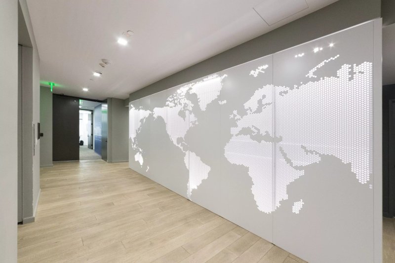 World Map on the wall with backlight