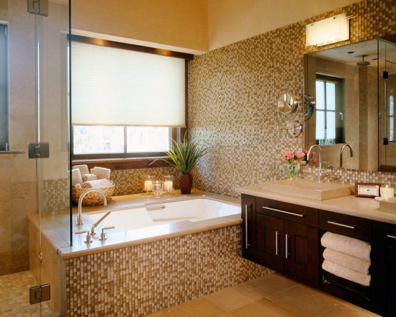 Bathroom design with mosaic