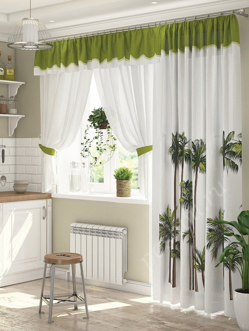 Curtains for the kitchen in modern style short