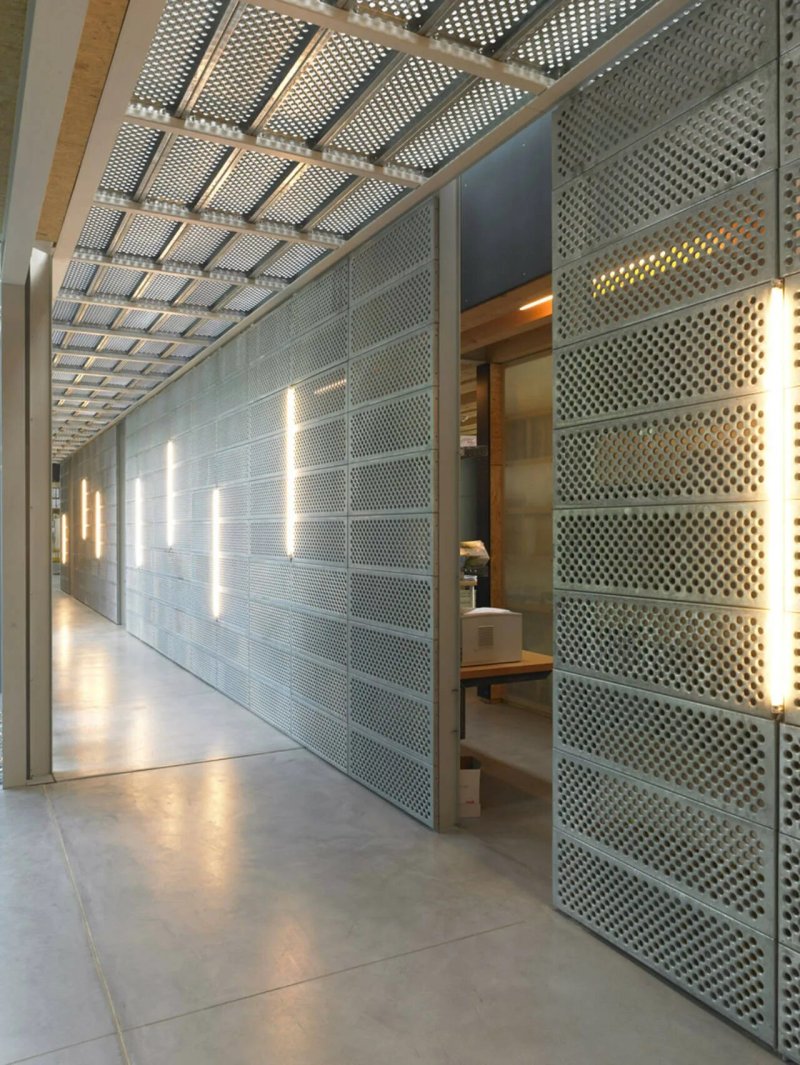 Perforated metal in the interior