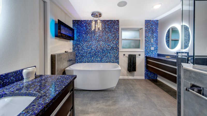 Blue bathroom