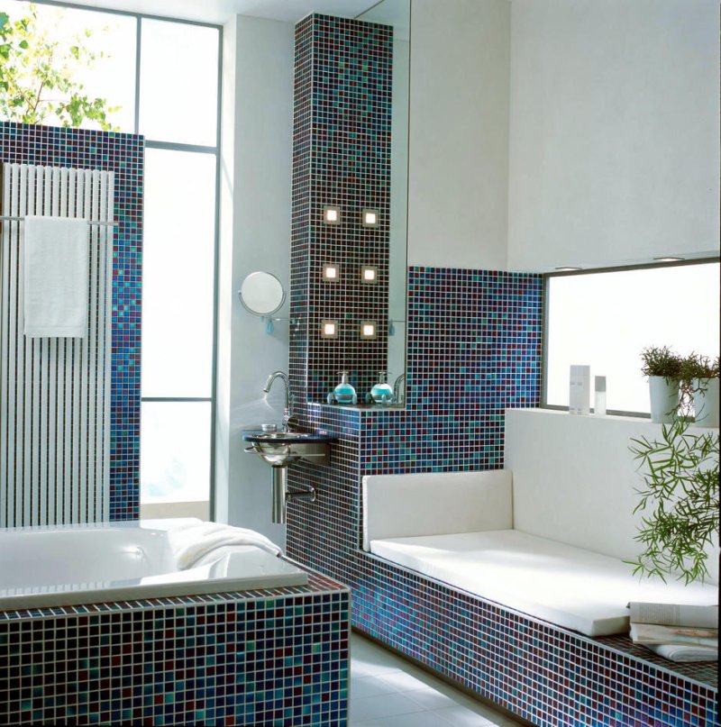 Bathroom design with mosaic