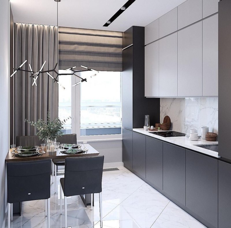 Gray kitchen in a modern style