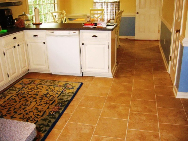 Tile in the kitchen floor