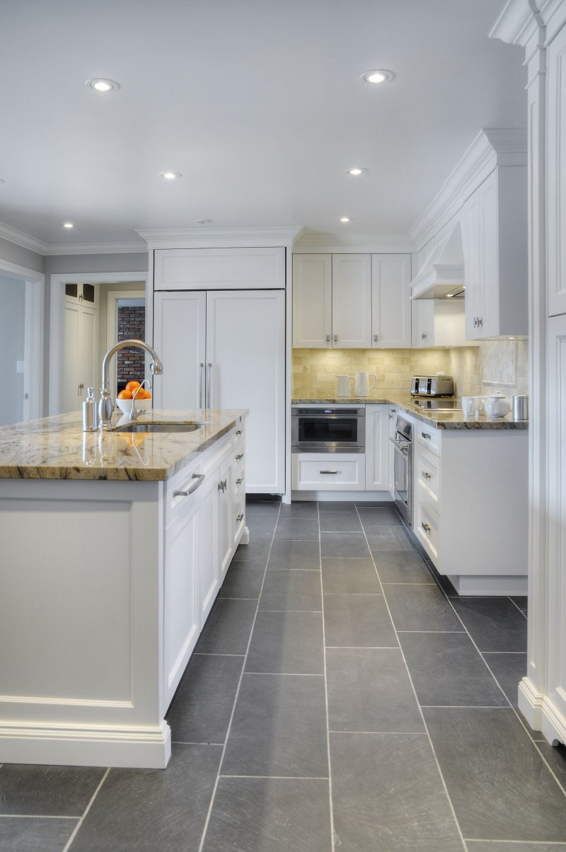 Kitchen tiles on the floor