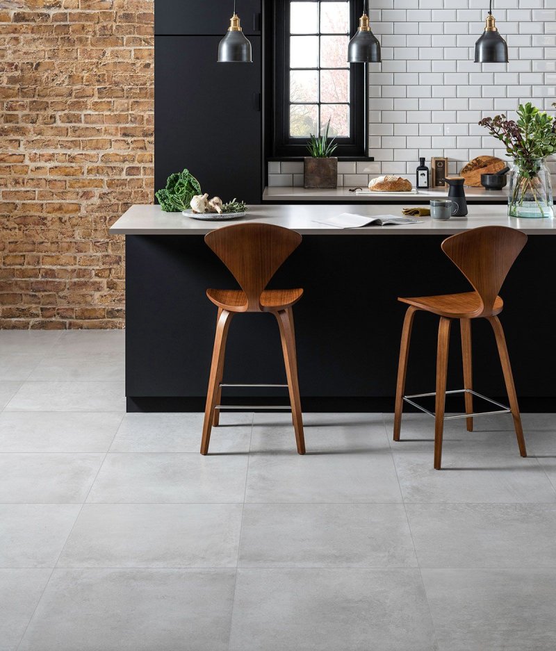 Gray floor tile