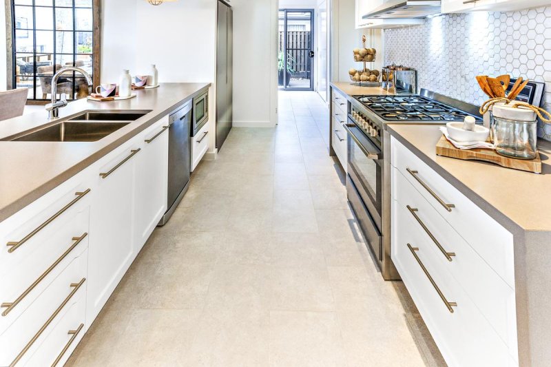 The interior of the kitchen is modern