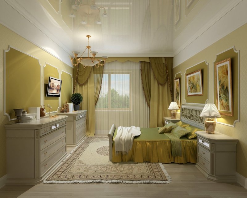 Bedroom in pistachio tones