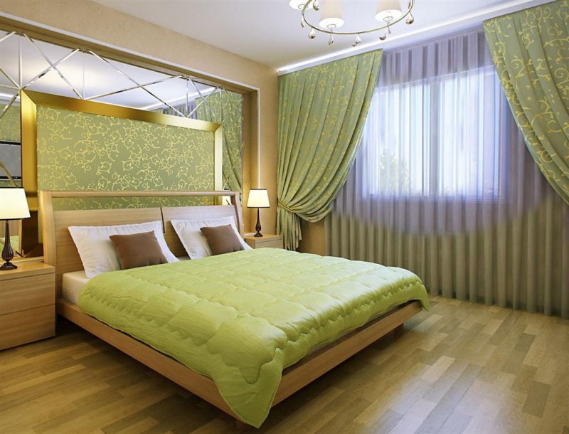 Bedroom in pistachio tones