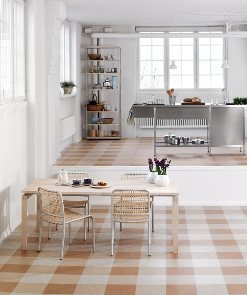 Linoleum in the interior of the kitchen