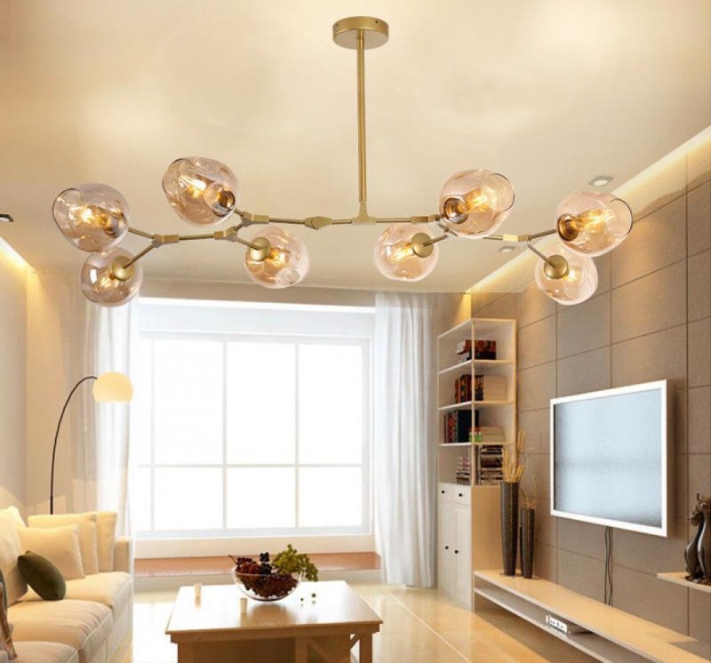 Suspended lamp for the living room