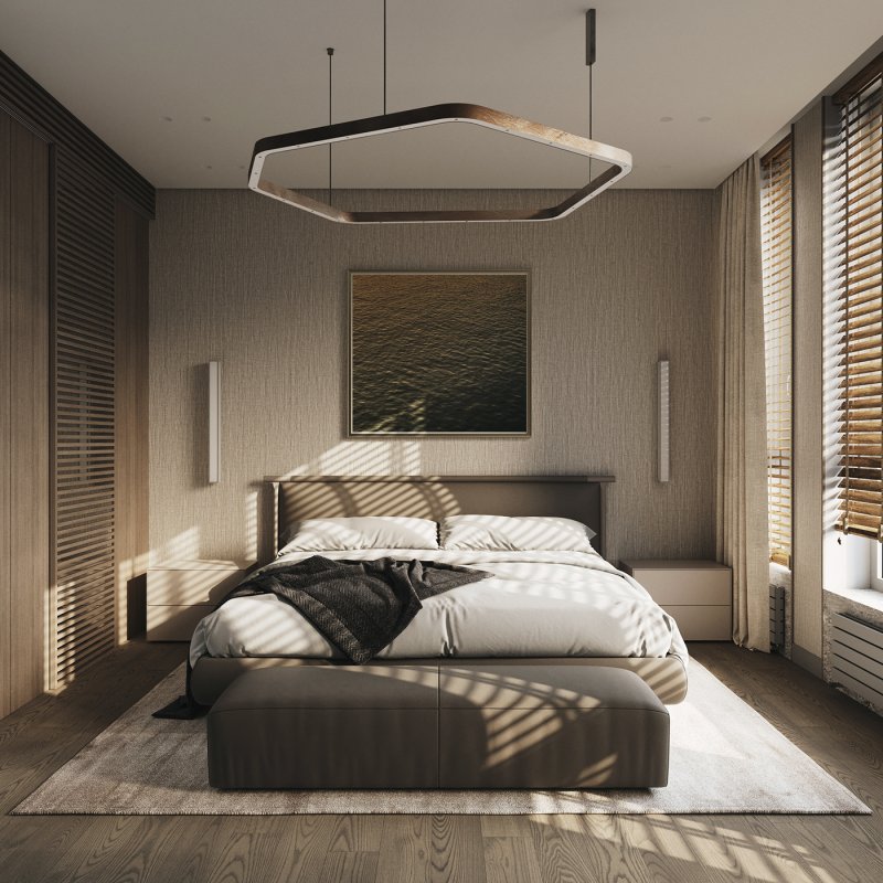 The interior of the bedrooms in a modern style