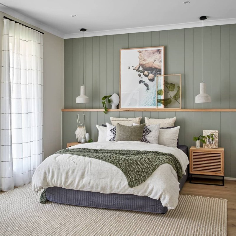 Wood in the interior of the bedroom