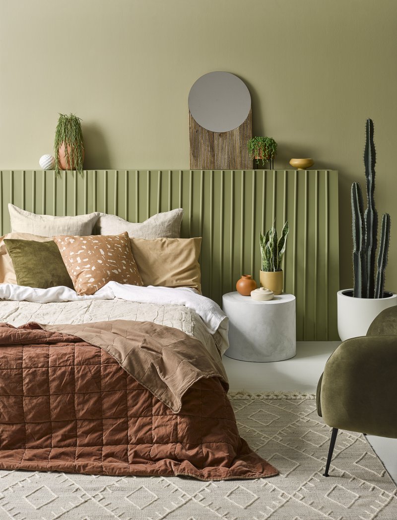 Bedical design in green tones