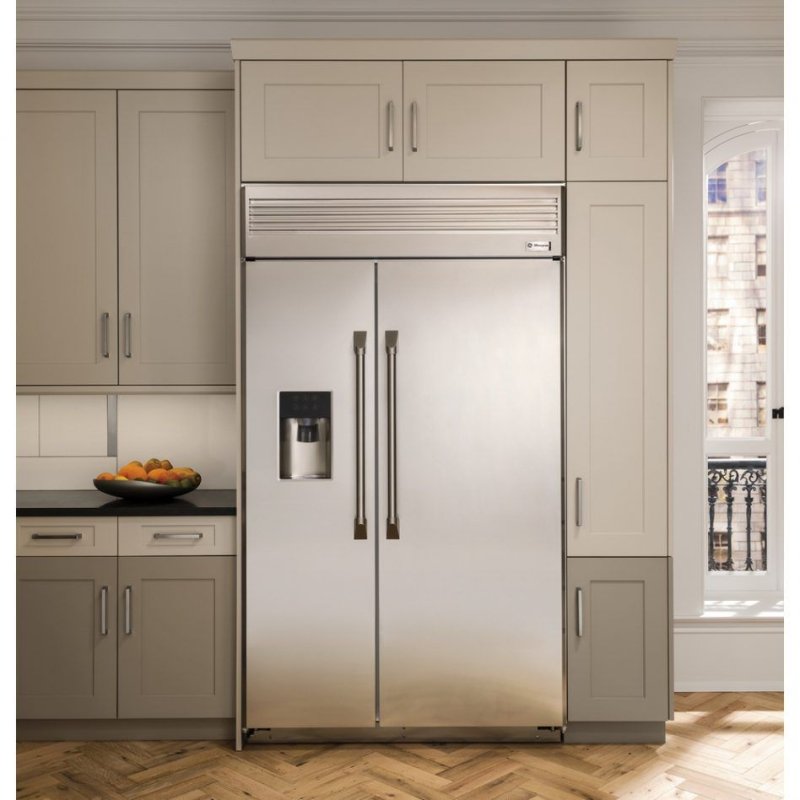 Kitchen design with a two -door refrigerator