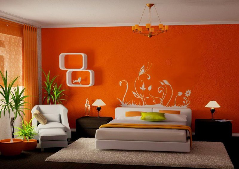 Interior in orange tones