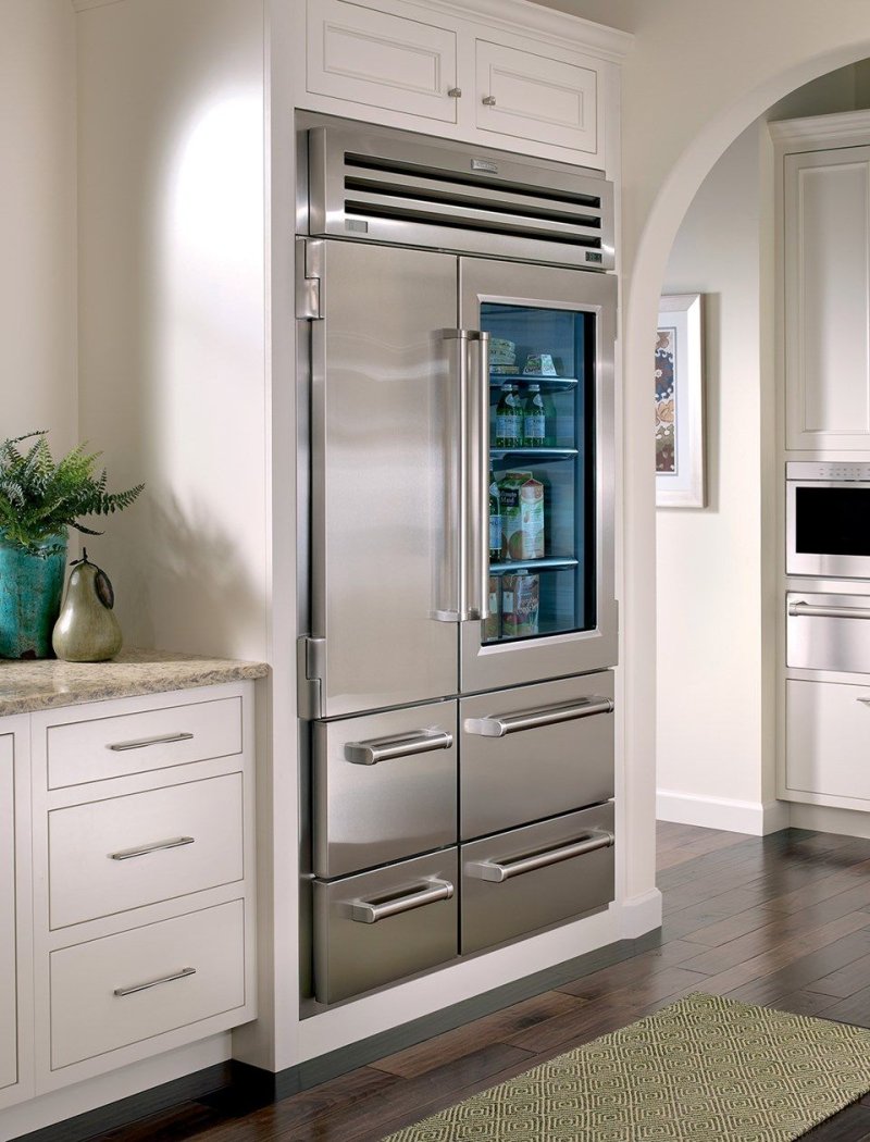 Kitchen design with a two -door refrigerator