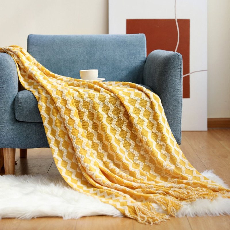 A blanket on the sofa