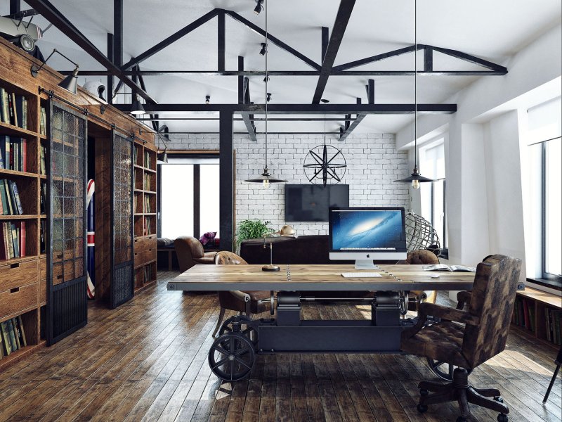 The interior of the cabinet loft