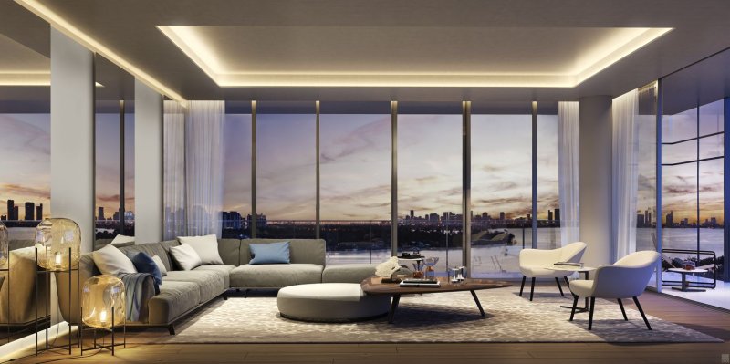 Living room with a panoramic view