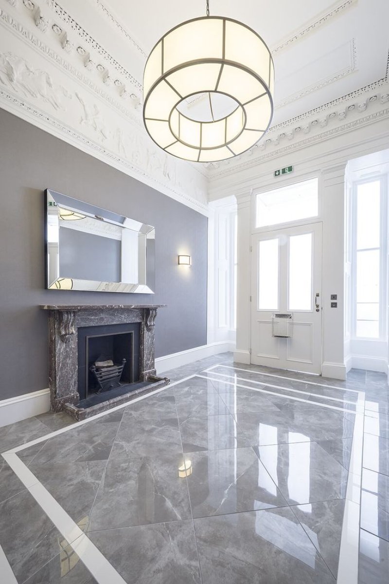 Marble floor in the interior