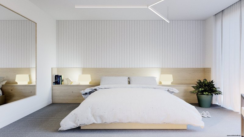 The interior of the bedroom is minimalism