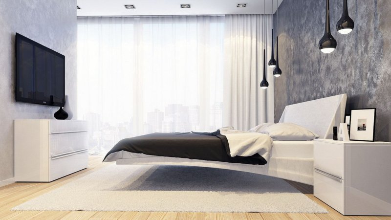 Minimalism style in the interior of the bedroom