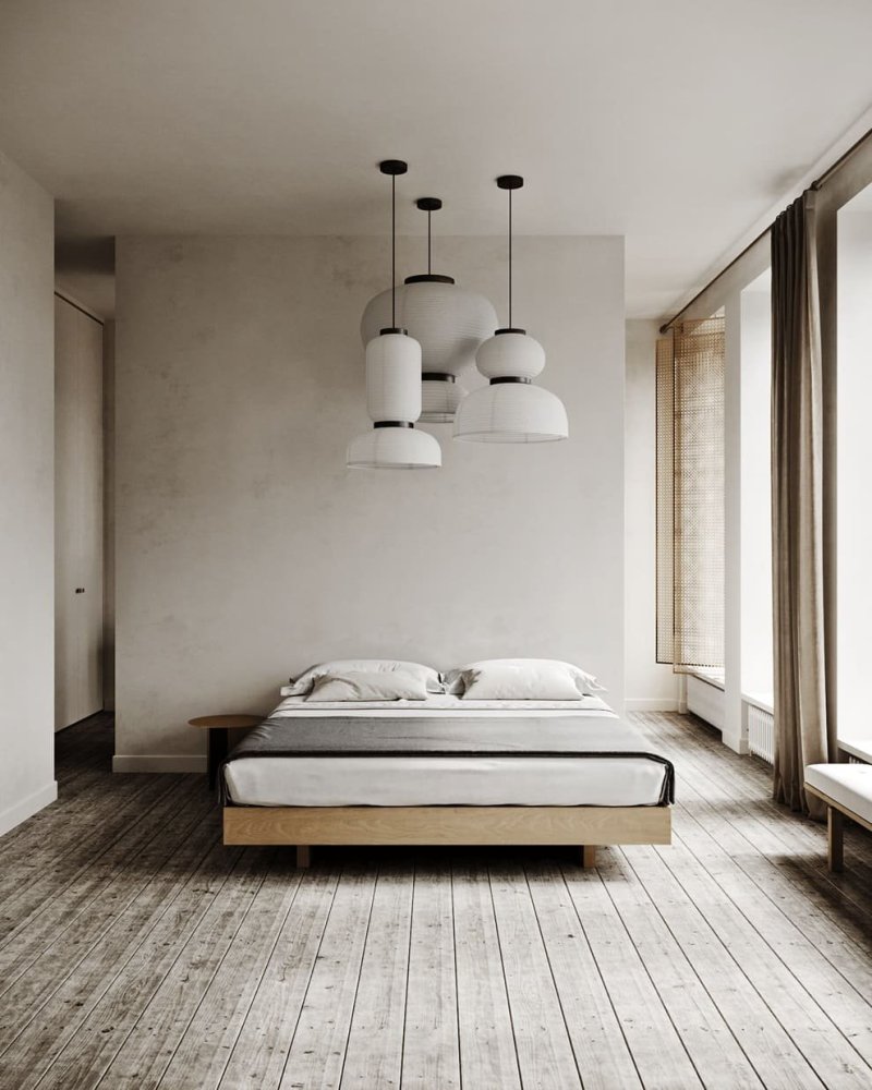 The interior of the bedroom is minimalism