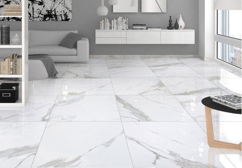 Marble porcelain border in the interior