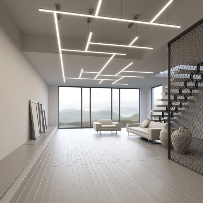 Linear lamps in the interior